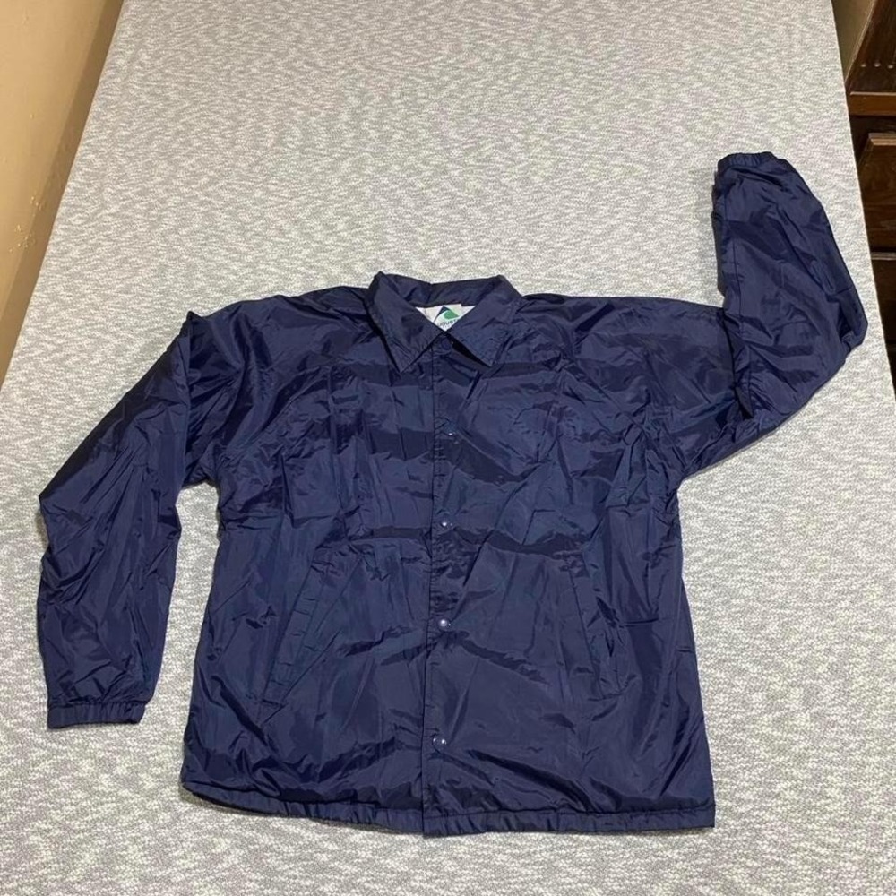 Augusta blue windbreaker jacket with snap button-up front Size Men M. SKU739